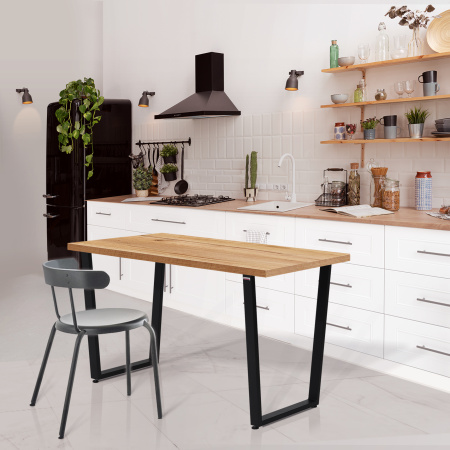 Стол Уэльс (1200х700), ЛДСП Дуб золотой крафт / Металлокаркас Черный