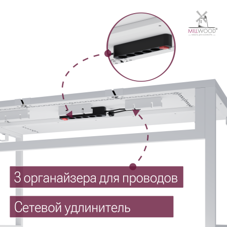Стол Каир Смарт (1400х800), ЛДСП Белый \ Металлокаркас Белый