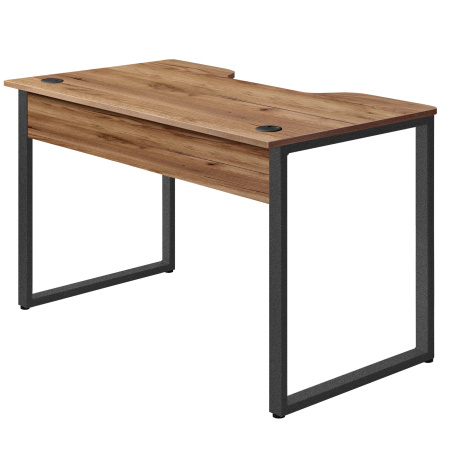 Стол Гонконг с вырезом (1300х700), ЛДСП Дуб табачный крафт / Металлокаркас Графит