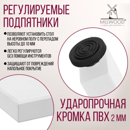 Стол Прага (1000х700) 18мм, ЛДСП Белый / Металлокаркас Белый Стол Прага (1000х700) 18мм, ЛДСП Белый / Металлокаркас Белый