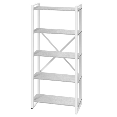 Стеллаж Лофт CH-3, ЛДСП Бетон / Металлокаркас Белый Стеллаж Лофт CH-3, ЛДСП Бетон / Металлокаркас Белый