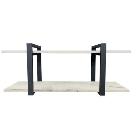 Полка настенная 1000х300х400, ЛДСП Дуб белый крафт / Металлокаркас Графит Полка настенная 1000х300х400, ЛДСП Дуб белый крафт / Металлокаркас Графит