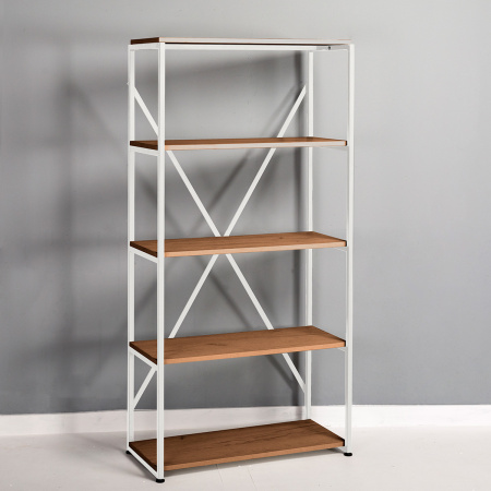 Стеллаж Лофт СН-1, ЛДСП Дуб табачный крафт / Металлокаркас Белый Стеллаж Лофт СН-1, ЛДСП Дуб табачный крафт / Металлокаркас Белый