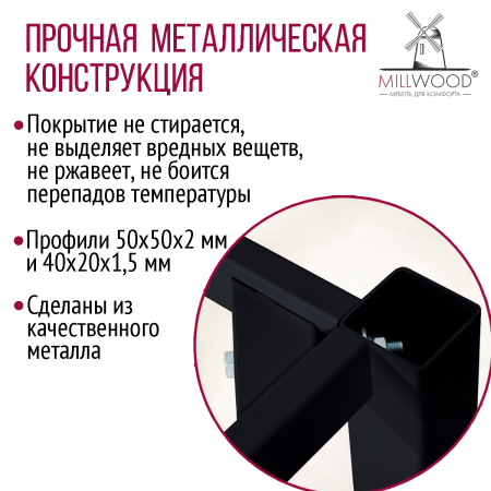 Опора для стола Сеул 1800х800, Металлокаркас Черный