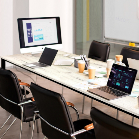 Стол Сеул (2000х800), ЛДСП Дуб белый крафт / Металлокаркас Черный Стол Сеул (2000х800), ЛДСП Дуб белый крафт / Металлокаркас Черный