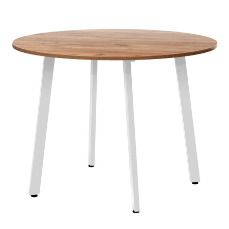 Стол Шанхай (D1100) 18мм, ЛДСП Дуб табачный крафт / Металлокаркас Белый