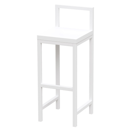 Стул барный Крам, ЛДСП Белый / Металлокаркас Белый