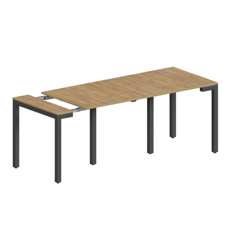 Стол Сиена раздвижной (412/2432х800), ЛДСП Дуб золотой крафт \ Металлокаркас Черный