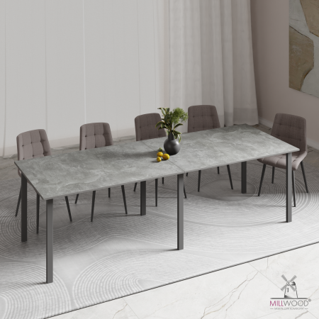 Стол Толедо (1300/2600х800), ЛДСП Бетон \ Металлокаркас Графит