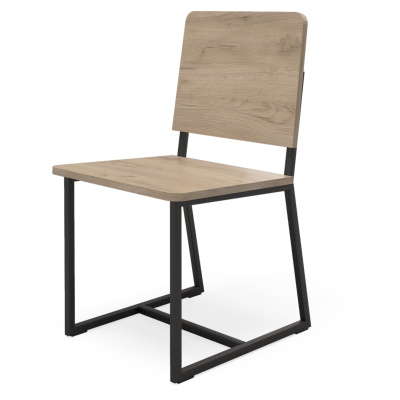 Стул Лофт Чед 1, ЛДСП Дуб табачный крафт / Металлокаркас Черный