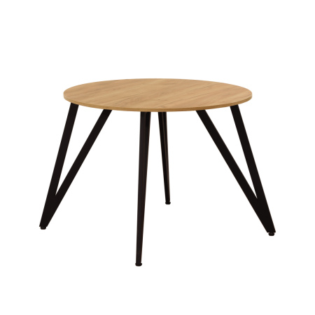 Стол Женева 2 (D900) 18мм, ЛДСП Дуб золотой крафт / Металлокаркас Графит