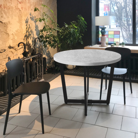 Стол Орлеан (D900), ЛДСП Бетон / Металлокаркас Черный Стол Орлеан (D900), ЛДСП Бетон / Металлокаркас Черный