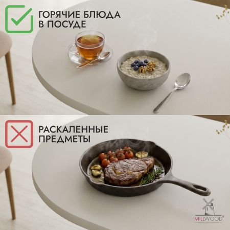 Стол Авиньон (1800х1000) 36 мм, ЛДСП Белый \ Металлокаркас Золотой