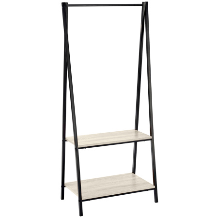 Прихожая Сканди 5, ЛДСП Дуб белый крафт / Металлокаркас Черный