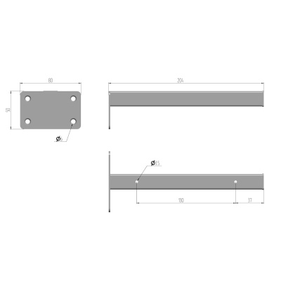 Кронштейн настенный (пара), Металлокаркас Белый
