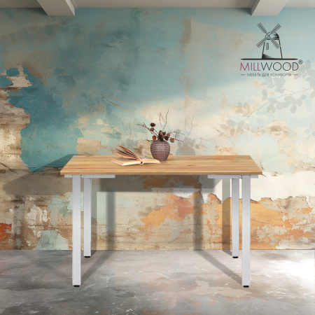 Стол Прага (1000х700) 18мм, ЛДСП Дуб золотой крафт / Металлокаркас Белый