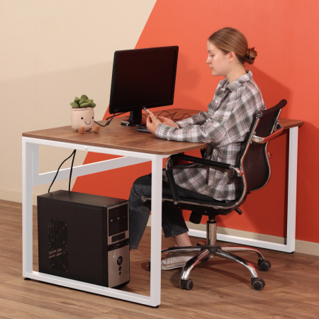 Столешница с вырезом 1300x850x18, ЛДСП Дуб табачный крафт / Металлокаркас Белый