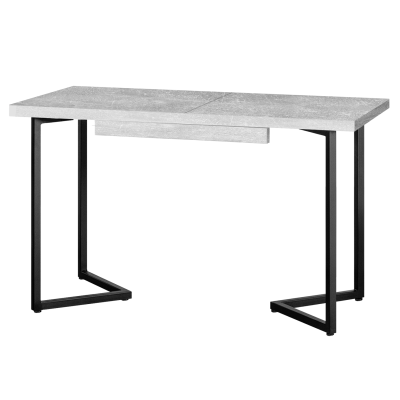 Стол раздвижной Лондон (1200/1600х800), ЛДСП Бетон / Металлокаркас Черный