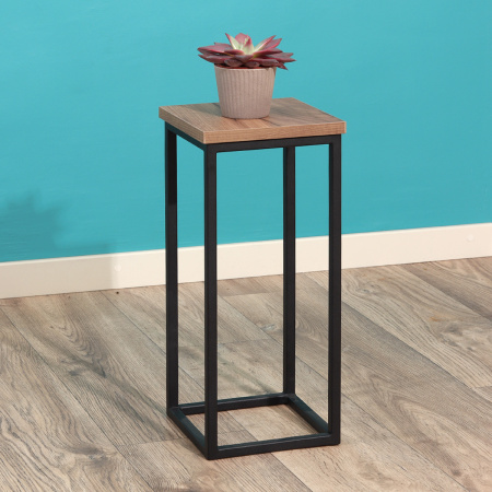 Подставка декоративная 210x210x500, ЛДСП Дуб табачный крафт / Металлокаркас Черный Подставка декоративная 210x210x500, ЛДСП Дуб табачный крафт / Металлокаркас Черный