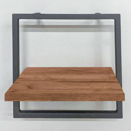 Полка навесная каркасная 300x150x300, ЛДСП Дуб табачный крафт / Металлокаркас Графит