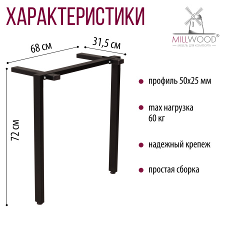 Опоры Прага, Металлокаркас Черный