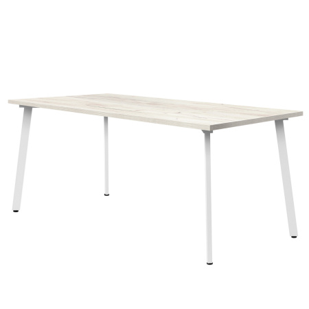 Стол Шанхай (1600х800), ЛДСП Дуб белый крафт / Металлокаркас Белый