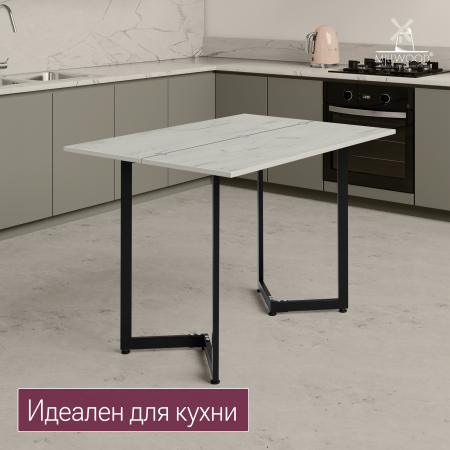 Стол-консоль Арлен 1, ЛДСП Дуб белый крафт / Металлокаркас Черный