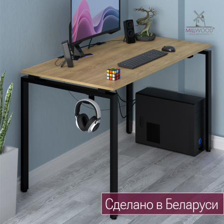 Стол Сиэтл (1600х700) 18 мм, ЛДСП Дуб золотой крафт / Металлокаркас Графит