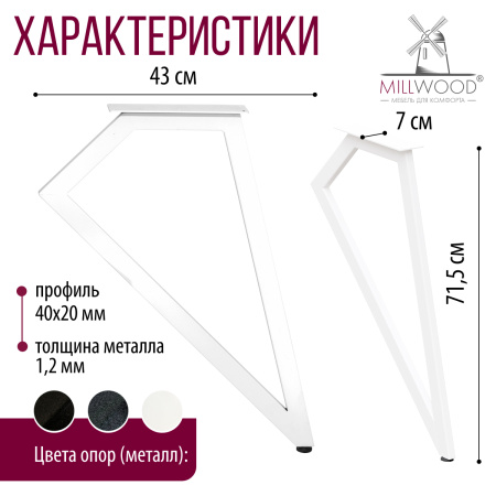 Опоры Женева, Металлокаркас Белый