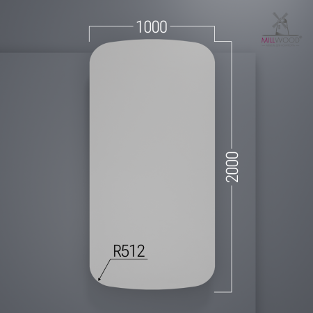 Столешница закругленная 2000х1000х36, ЛДСП Белый
